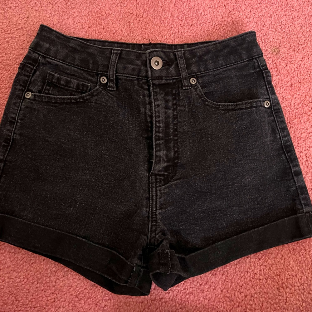 Forever 21 Black Denim Fitted Shorts